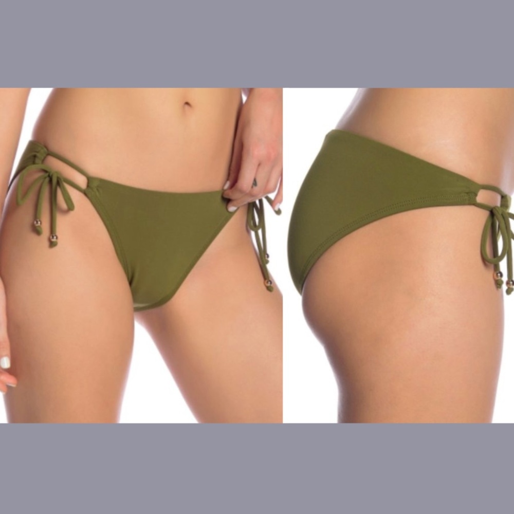 NEW Robin Piccone [ Large ]‎ Luca Side Tie Bikini Bottoms in Green